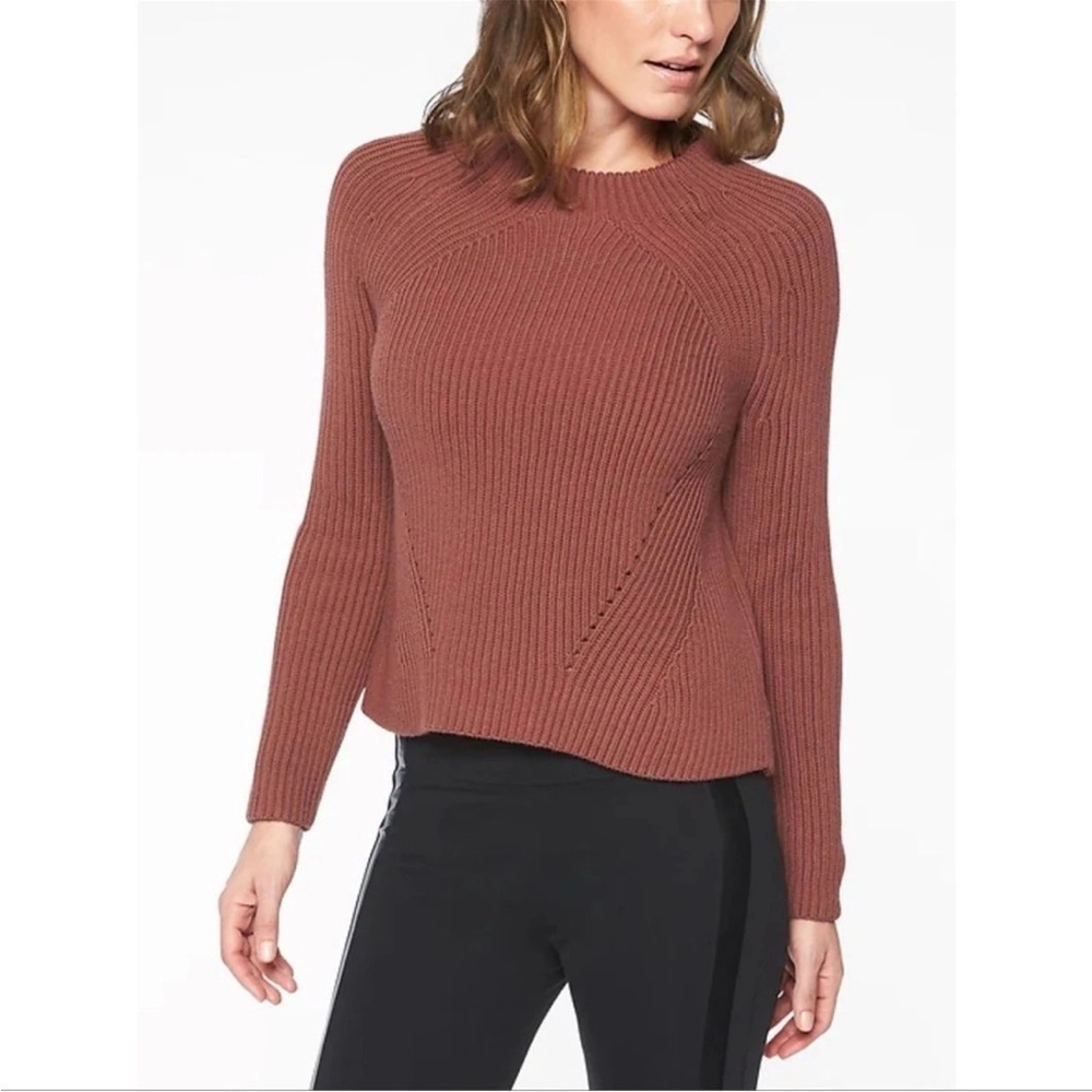 Athleta Women's Ribbed Knit Sweater - Rust